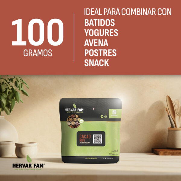 Cacao Nibs (Theobroma cacao) 100 g - Image 3