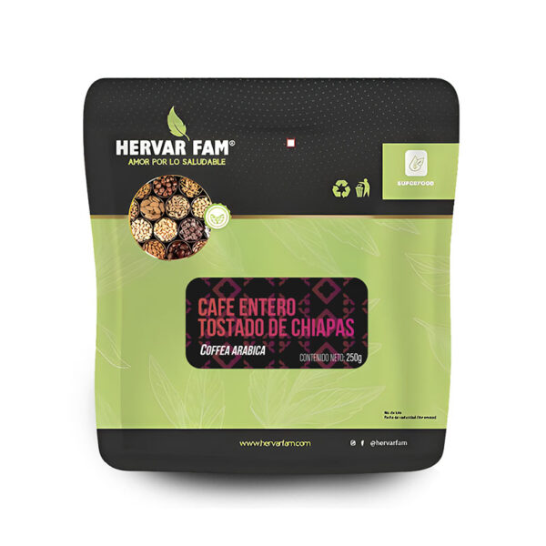 Café Entero Tostado de Chiapas (Coffea arabica) 250 g